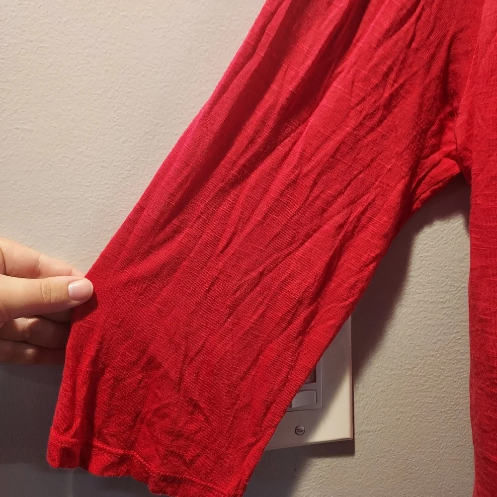 New Directions Red Open Front Long Sleeve Cardigan in Size XL - Picture 5 of 9